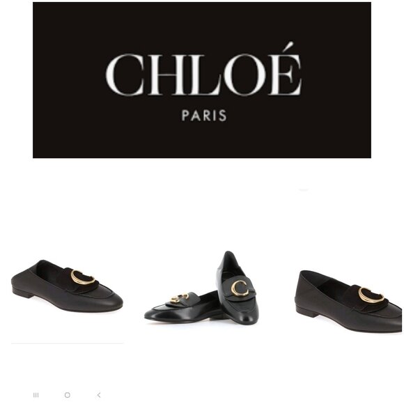 Chloe C Logo Convertible Suede Mule Nubuck Leather Loafers Size EU 42/US 11.5 - Picture 1 of 16